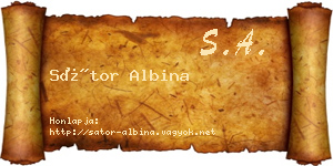 Sátor Albina névjegykártya